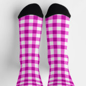 Chaussette Motif Gingham Rose et Blanc Vibrant (Haut)
