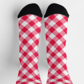 Chaussette Motif Gingham Rouge et Blanc Classique Rustique (Haut)
