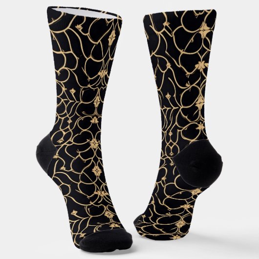 Chaussette Motif Gold et Black Line (Angulaire)