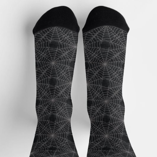 Chaussette Motif gothique Black and Grey Spiderweb (Haut)