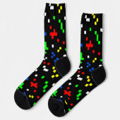 Chaussette Motif graphique de jeu vidéo 8 bits Retro (Gauche)