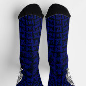 Chaussette Motif grec en Chaussettes d'équipage bleu et noir (Haut)