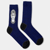 Chaussette Motif grec en Chaussettes d'équipage bleu et noir (Droite)