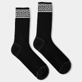 Chaussette Motif grec noir et blanc sur Black Crew (Droite)