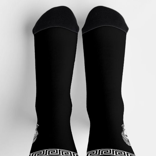 Chaussette Motif grec noir et blanc sur Chaussettes Black Cre (Haut)