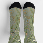 Chaussette Motif Green et Gold Fern (Haut)