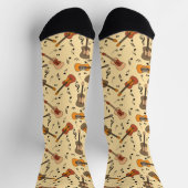 Chaussette Motif Guitare Music Notes (Haut)