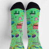 Chaussette Motif Hanoukka vert clair (Haut)
