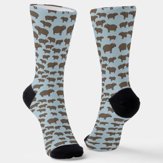 Chaussette Motif Hippopotame Hippo (Angulaire)