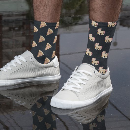 Chaussette Motif inégal de Pizza et Unicorns
