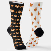 Chaussette Motif inégal de poulets et d'oeufs (Angulaire)