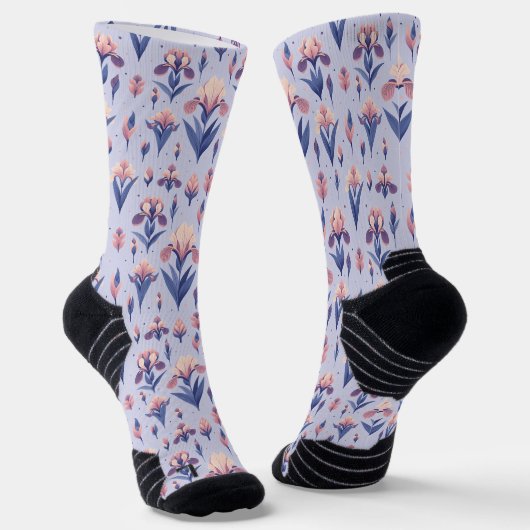 Chaussette Motif Iris Flower (Angulaire)