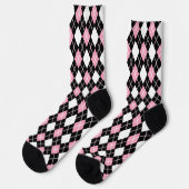 Chaussette Motif Jacquard noir et rose sans couture (Gauche)