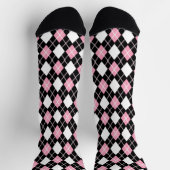 Chaussette Motif Jacquard noir et rose sans couture (Haut)
