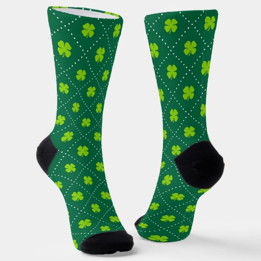 Chaussette Motif Jacquard vert shamrock (Angulaire)