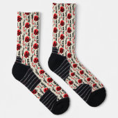 Chaussette Motif Judo - Ceinture noire, Kanji et Soleil (Droite)