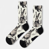 Chaussette Motif lapin Vintage (Gauche)