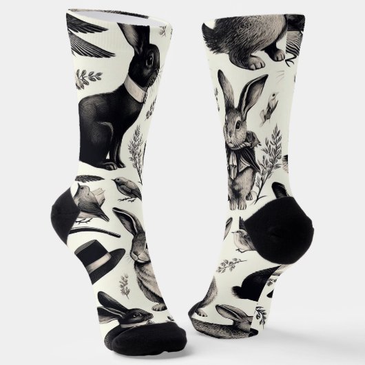 Chaussette Motif lapin Vintage (Angulaire)