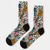 Chaussette Motif Léopard moderne coloré (Gauche)