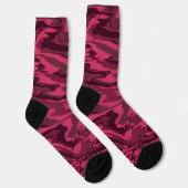 Chaussette Motif Liquide Ondulé Rose Foncé (Droite)
