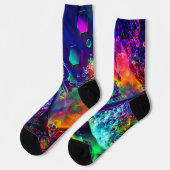 Chaussette Motif lumineux cool géométrique (Gauche)