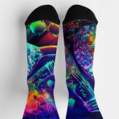 Chaussette Motif lumineux cool géométrique (Haut)