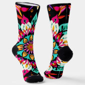 Chaussette Motif Mandala Floral Coloré (Angulaire)