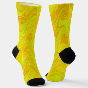 Chaussette Motif Marbré Vert Orange