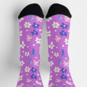 Chaussette Motif mignon violet Fleur (Haut)