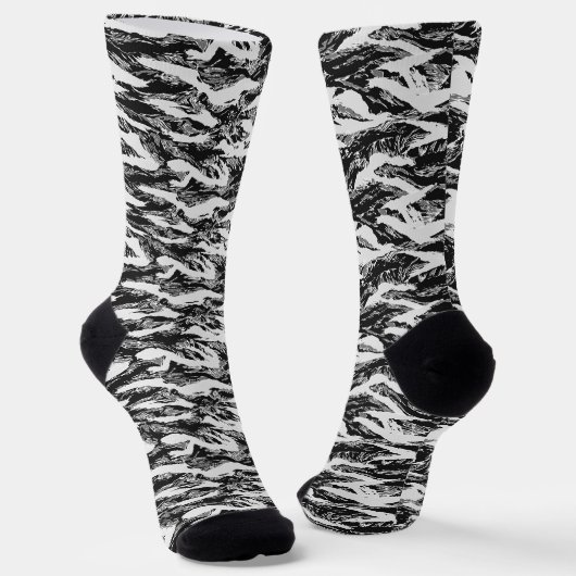 Chaussette Motif Militaire Camouflage Urbain Rayure de Tigre (Angulaire)