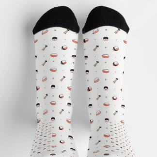 Chaussette Motif minimaliste de sushi kawaii, nourriture japo