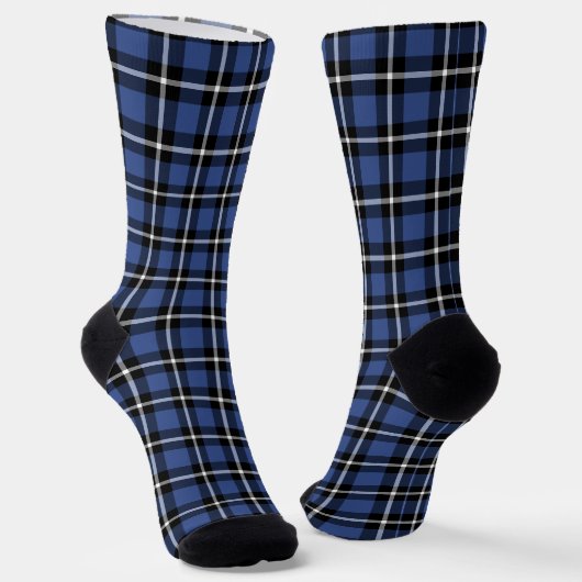 Chaussette Motif moderne bleu et noir (Angulaire)