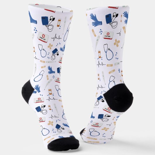 Chaussette Motif Moderne d'Infirmière Médecin (Angulaire)