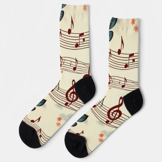 Chaussette Motif musical (Gauche)