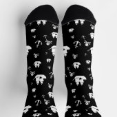 Chaussette Motif noir blanc Ancre de navire pirate (Haut)