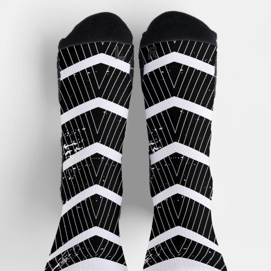 Chaussette Motif noir Chevron (Haut)