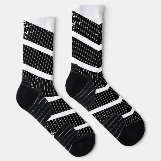 Chaussette Motif noir Chevron (Droite)