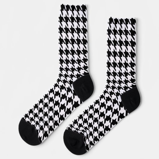 Chaussette Motif noir et blanc Houndstooth (Gauche)