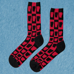 Chaussette Motif noir et rouge de vérification de l'État amér