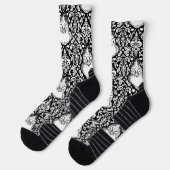 Chaussette Motif noir orange (Gauche)