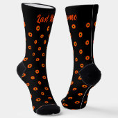 Chaussette Motif noir orange personnalisé (Angulaire)