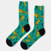 Chaussette Motif note musique saxophone (Gauche)
