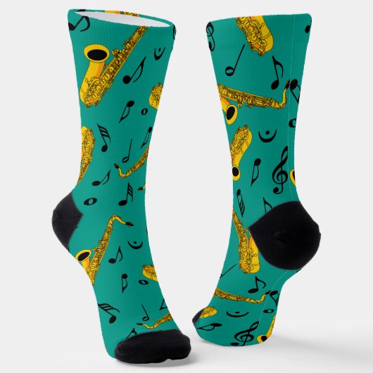 Chaussette Motif note musique saxophone (Angulaire)