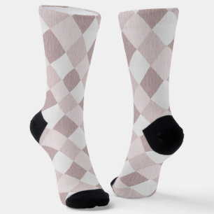 Chaussette Motif Oblique de  géométrique beige et gris
