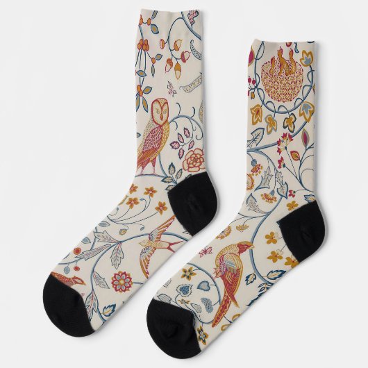Chaussette Motif oiseau et floral, William Morris (Gauche)