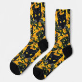 Chaussette Motif Orange Chat (Gauche)