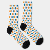 Chaussette Motif orange et bleu (Droite)