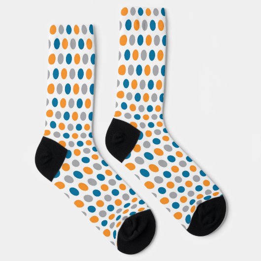 Chaussette Motif orange et bleu (Droite)