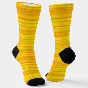 Chaussette Motif orange jaune rayures