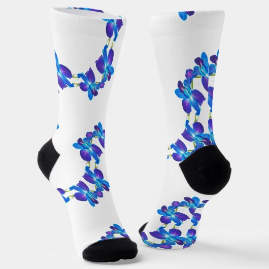 Chaussette Motif orchidées bleues (Angulaire)